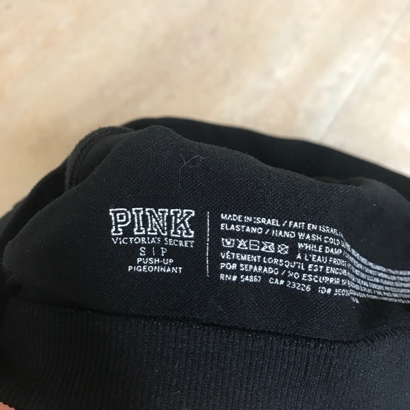 Victorias Secret PINK Sports Bra Size Small Black Fishnet Padded Cups Rave Psy - Picture 13 of 13